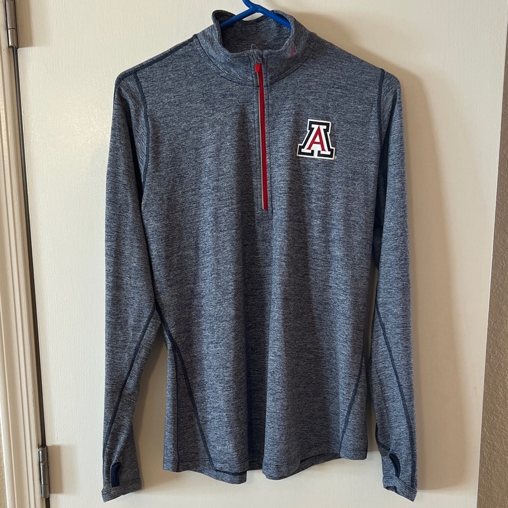 Arizona Wildcats Nike Heathered Blue Quarter-Zip Pullover Women SZ Large